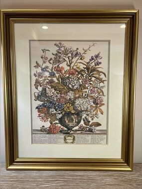 Framed Robert Furber Twelve Months of Flowers July